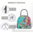 thumbnail image 4 of Lukts Cartoon Map Of Europe Print Portable Lunch Bag, Lunch Bag Picnic Bag - Waterproof, Heat-insulating and Cold-insulating, Suitable for School, Work, 4 of 6