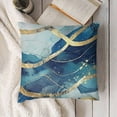 thumbnail image 3 of YINGXI  Marble Blue Texture Abstract Pillow Covers Decorative Throw Pillowcase  22x22in, 3 of 5