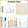 thumbnail image 4 of Embroidery Punch Needle Kits Adults Beginner 35PCS Punch Needle Embroidery Kits for Beginners Adjustable Punch Needle Tool Wooden Handle Embroidery Pen Punch Needle Cloth for Embroidery F, 4 of 7