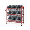 thumbnail image 3 of Rubbermaid 3-Shelf Metal Tote Picking Cart Red (2144269), 3 of 5