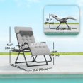 thumbnail image 2 of Grey Padded Folding Recliner Chair – Patio Lounger with Cupholder, Adjustable Backrest & Removable Cushion – Ideal for Outdoor Relaxation & Easy Storage, 2 of 7