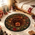 thumbnail image 4 of PLPPYFS Christmas 3D Visual Illusion Round Area Rug, Vortex Hole Pattern Non‑ Absorbent Floor Mat, Festive Holiday Decor Doormat for Entryway, Bedroom, Living Room Party Decoration, 4 of 6
