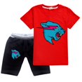thumbnail image 1 of T-shirt et Shorts Logo Gamer Chat YouTube Lot de 2 Col Rond Manches Courtes T-shirt Haut et Shorts, 1 of 3