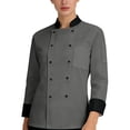 thumbnail image 2 of Unisex Chef Coat Long Sleeves Sleeves Double-Breasted Kitchen Chef Uniform Dark Gray 4XL, 2 of 6