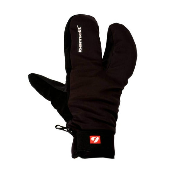 Barnett NBG-09 Barnett 3 Split Fingers, Ski Mitts In Softshell, Black, 2XS