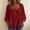 Red women square neck blouse a1, variant on SSZMDLB Summer Casual Tops for Women Square Neck 3/4 Sleeve Button Down Loose Blouse Tunic Tee Shirts Beach Holiday Outfits, Gray 2XL