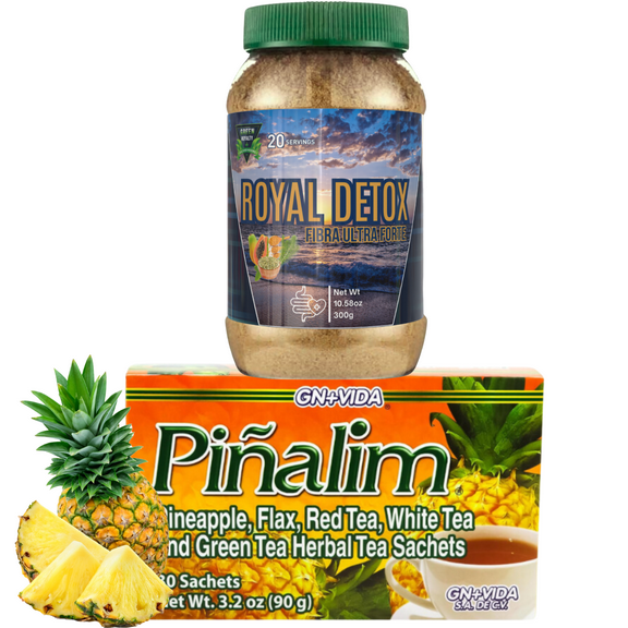 Royal Detox Fiber Ultra Forte & Piñalim Herbal Tea – 2 Pack Combo- For Overall Wellness