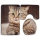 thumbnail image 1 of ABPHQTO Mirada sorpresa de gato Juego de alfombras de baño de 3 piezas Alfombra de baño Alfombra de contorno y tapa de inodoro, 1 of 2