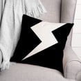 thumbnail image 3 of Creative Products Black and White Lightning Bolt 18x18 Spun Poly Pillow, 3 of 3