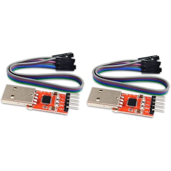 Treedix 2pcs CP2102 Module USB to TTL USB to Serial Port Module UART STC Downloader with Jumper Wires