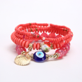 thumbnail image 1 of 1PCS Bohemian Stretch Beads Bracelets Multilayer Evil Eye Hamsa Hand Bracelet Boho Charms Stretch Stackable Bracelet Handmade, 1 of 1