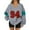 Gray, variant on Women's Loose and Comfortable Letter V-Neck Sportswear Long Sleeve Sweatshirt with Number Print for Casual Wear,Red,S