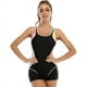 thumbnail image 3 of Traje de baño deportivo de una pieza para mujer, de color conservador, a juego, estilo europeo y americano, sexy, sin espalda, 3 of 6