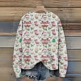 thumbnail image 6 of Women's Christmas Print Cardigan Long Sleeve Round Neck Knit Sweater for Fall and Winter, Cozy and Festive Holiday Top, Ideal as Christmas Sweaters for Women and Christmas Gifts,White,Size M, 6 of 7