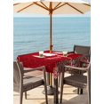 thumbnail image 2 of Outdoor Tablecloth with Umbrella Hole and Zipper, Red Christmas Square Table Cloth 60x60 Inch Waterproof Tablecloth, Xmas Tree Snowflake Poinsettia Picnic Table Cover for Patio Camping, 2 of 7