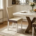 thumbnail image 4 of Dining Chair Covers, Stretch Chair Slipcovers, Beige, Polyester Blend Washable Chair Protectors, Elastic Fit Parsons Kitchen Chair Covers, Kitchen Hotel Banquet Wedding and Event Decor, 22 in, 4 of 5