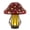 Solar Lighted Red Metal Mushroom, variant on 11.8 inch LED Solar Green Metal Mushroom with Scroll Pattern and Rustic Finish with Gradient Color Accents. Rechargeable AA Battery (1).