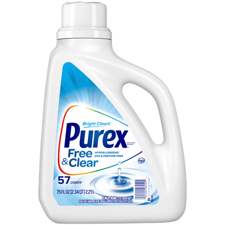 Purex Liquid Laundry Detergent, Free & Clear, 75 Fluid Ounces, 57 Loads