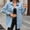 Light Blue 02, variant on Karymi Rain Jacket Oversized Denim Shirt Jacket, Point Collar Long Sleeve Button Down Fringe Hem Shacket with Chest Pockets, Casual Outerwear Summer Tops