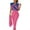 Hot Pink, variant on Fall Outfits For Women 2025 Dressy Casual Casual Fashion Print Ruffle Sleeve Vest Shirt Blouse Betton Pant With Belt Set Suits Casual Sweatsuit Lounge Set Matching Sets