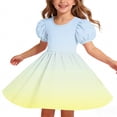 thumbnail image 6 of LIaqionyy Girls Dress Short Sleeve Skater A Line Sundress Kids Casual Stretchy Flowy Dresses Dancewear, 6 of 7
