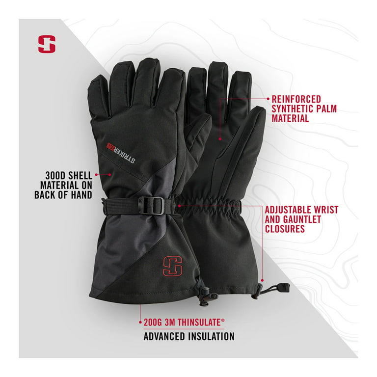 STRIKER ICE Adult Male Predator Fishing Gloves, Color: Black/Gray, Size: S  (2210502) 