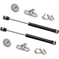 thumbnail image 1 of czcpp-200N/45 lb 6 Inch Long Gas Support Cabinet Hinge Safety Lift - Soft Open and Lower Cover With Buffer, Telescopic Door Rubber Head Spring - Black (2 Pack), 1 of 4