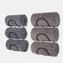 Wallniture Boto Metal 3-Tier Wall Towel Rack for Bathroom Set of 2 Bath Towel Holder Storage Organizer, Black