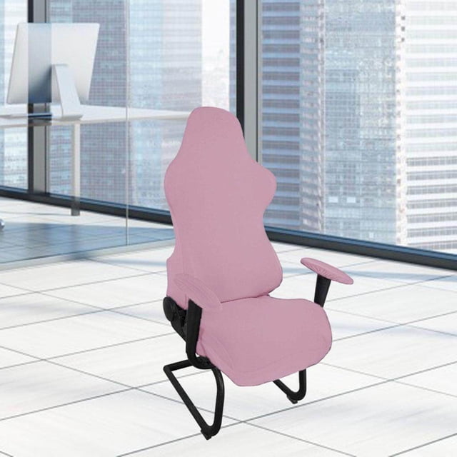 kurtrusly Gaming Chair Cover Soft for Rotating Chair Reclining Racing Slipcover polyester cover for Gaming Chair light pink