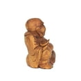 thumbnail image 4 of G6 Collection 4.5" Wooden Mini Laughing Happy Buddha Statue Hand Carved Smiling Sitting Sculpture Handmade Figurine Decorative Home Decor Handcrafted Art Decoration, 4 of 6
