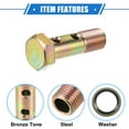 thumbnail image 4 of Unique Bargains 1 Set Car Double Banjo Bolt M12x1.25 45mm Metric Thread Turbo Brake Line Fitting Adapter W/ Washers, 4 of 7