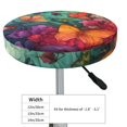 thumbnail image 4 of Lsque Butterfly Flower Cascade Pattern Round Bar chair cushion covers Velvet Fabric Premium Comfort Protects from Scratches and Stains for 14-17 Inch Chair-13 inch, 4 of 7