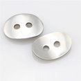 thumbnail image 3 of 50 PCS Stainless Steel Oval Button Snaps Bracelet Clasps 2mm Holes for Bracelet Rings Necklaces, Silver, 3 of 5