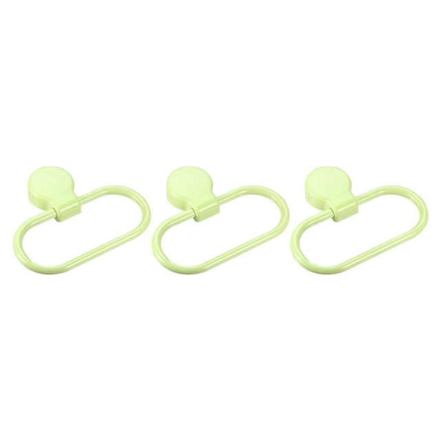 Unique Bargains Anneau Porte-Serviette Ovale Auto-Adhésif Mural en ABS, Vert 3 Pack