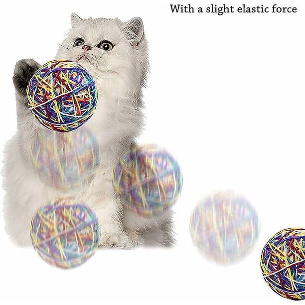 6 Bolas De Fieltro De Lana Para Gatos, Juguetes Interactivos De Colores (Rosa, Blanco Y Rojo), De 3 Cm, Manualidades Y Decoración DIY