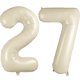 thumbnail image 1 of Globo LVMOQIQIU, 40 pulgadas, blanco, número 27, blanco crema, 2 unidades, 1 of 6