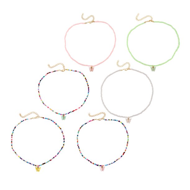 unbranded 6Ud Collar De De Arroz Multicolor Con Bohemio Para Complementar Tu Estilo
