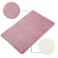 thumbnail image 3 of Alfombra de baño Unique Bargains de poliéster lavable a máquina rosa 60x40cm, 3 of 7
