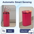 thumbnail image 5 of Kitchen Trash Can Automatic Motion Sensor Bathroom Trash Can with Lid,50 Liter/13 Gallon Touchless Trash Bin,Garbage Can Waterproof Garbage Bin Wastebasket for Toilet,Office,Caravans,Bedroom,Red, 5 of 14