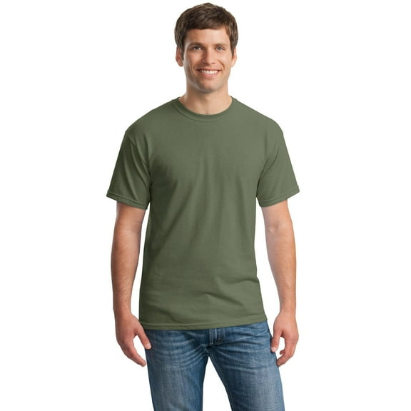 Gildan Mens Heavy Cotton T-Shirt (Pack of 5) 5 Military Green