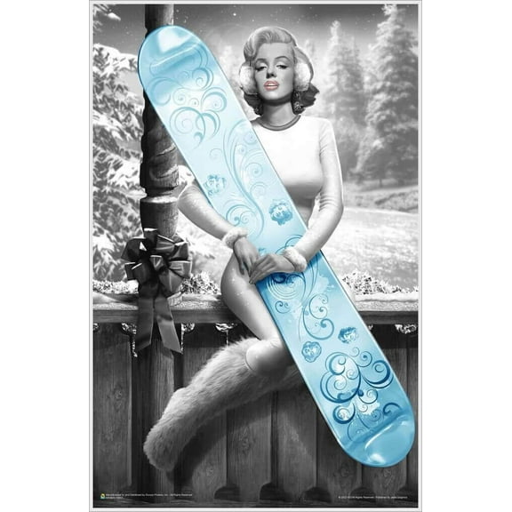 Marilyn Snowboard by JJ Brando Mini Poster 11.5" x 17.5" - Laminated