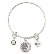 Big Sis Love You To The Moon Silver Wire Adjustable Bracelet Jewelry