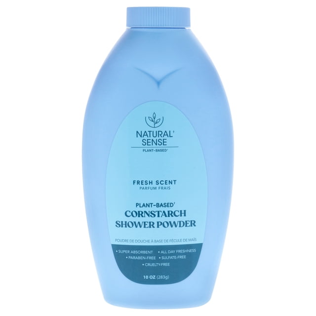 Natural Sense Plant-Based Cornstarch Shower Powder - Fresh Scent by Dr. Natural for Unisex - 10 oz Powder