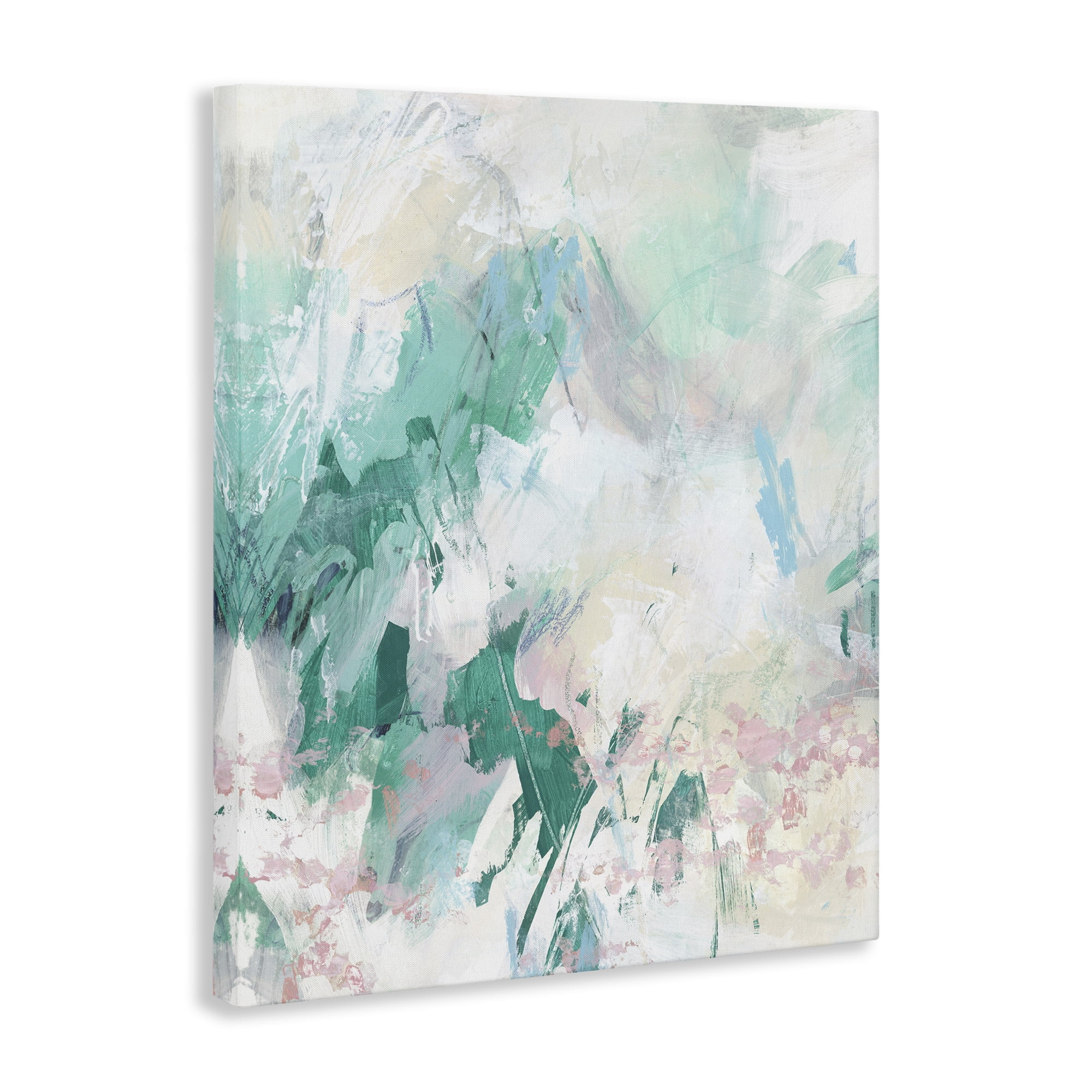 Stupell Industries Green Faded Splatter Abstract Painting Wrapped Canvas Art Print Wall Art, 24 x 30