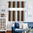 thumbnail image 2 of Brown Blue Western Kitchen Curtains Valances and Tiers Set of 3 Tiger and Leopard Print Vertical Stripes Tier Curtains and Valance with Rod Pocket for Small Windows, 27.5"x36", 2 of 9