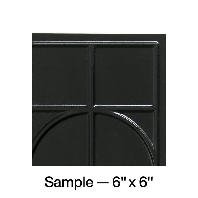 FASÄDE Crescent Decorative Vinyl Backsplash Panel in Matte Black (6X6 Inch Sample)