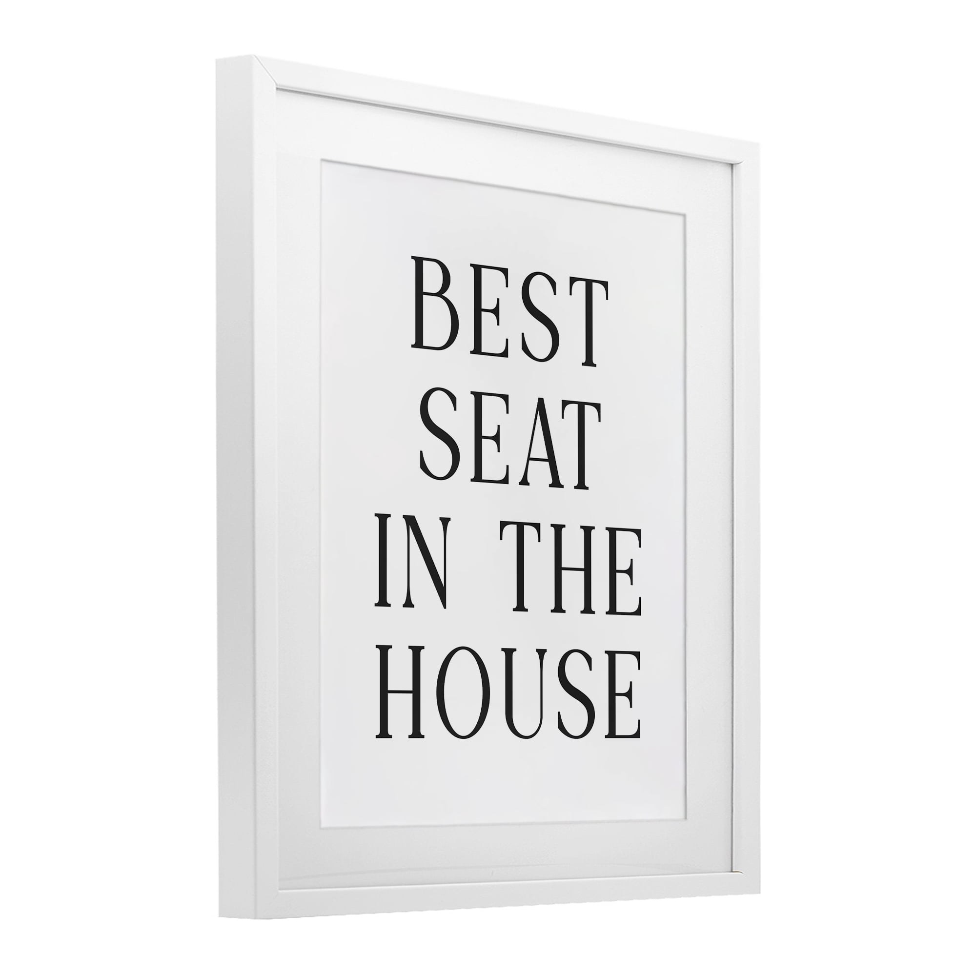 Stupell Industries Best Seat Bathroom Toilet White Framed Print Under Glass, design by Lettered and Lined