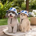 thumbnail image 6 of Pet Sun Hat with Ear Holes and Adjustable Strap for Cats and Dogs, Breathable for Outdoor Walks and Beach, 6 of 7
