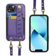 thumbnail image 2 of Wallet Case for iPhone 13 13 Pro 13 Pro Max, Njjex PU Leather Crossbag Lager Capacity [Shoulder Straps] [Card Slots] Flip Folio Wallet Case Cover -Purple, 2 of 9