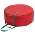 thumbnail image 4 of Wreath Storage Container Christmas Hanging Wreath Storage Bag Festive Wreath Storage Box with Dual Zippers and Handles for, 4 of 10